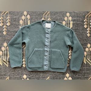 Everlane Renew Teddy Liner Jacket, Spruce Green / button up fleece - Size M